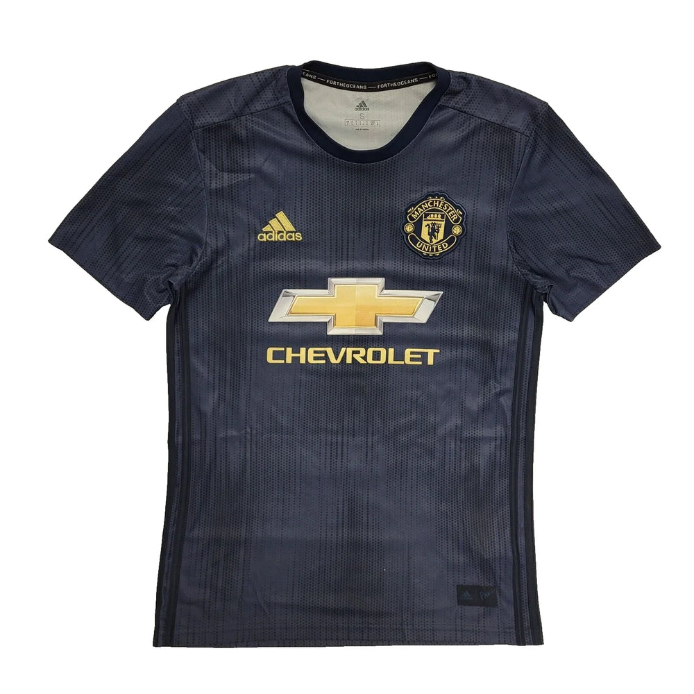 Adidas Chevrolet Manchester Utd FC Blue Football Shirt Uk Men's Size S L247