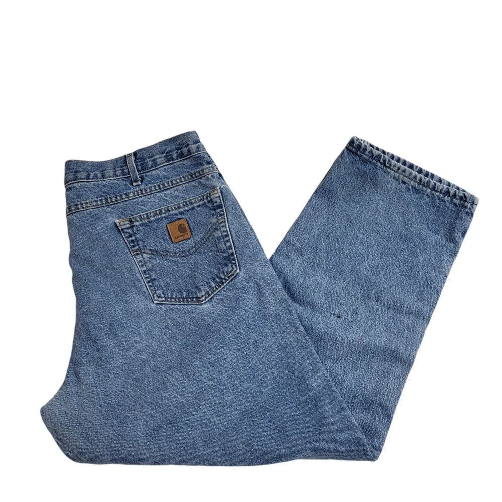 Carhartt 90s Mid Blue Straight Leg Denim Jeans Uk Men's Size 3XL W40 L30