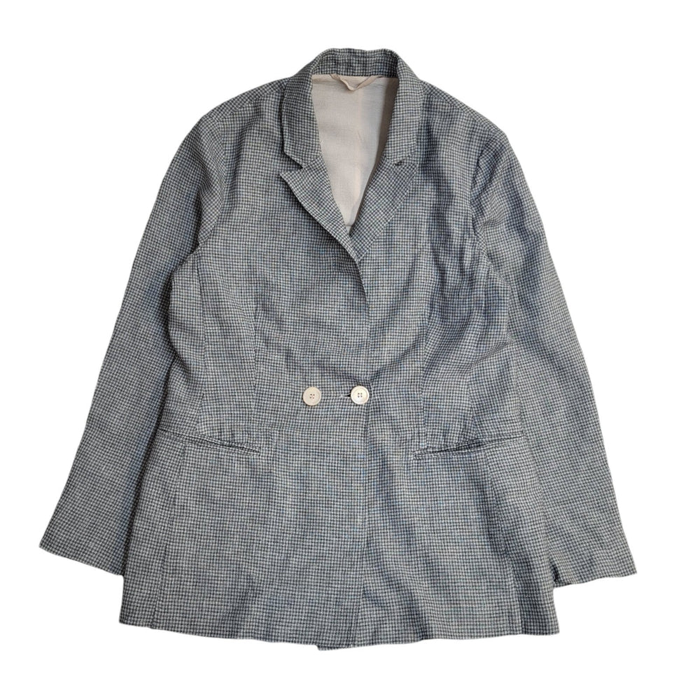 Jigsaw Grey Check Button-Up Jacket Uk Women's Size 14 EE284