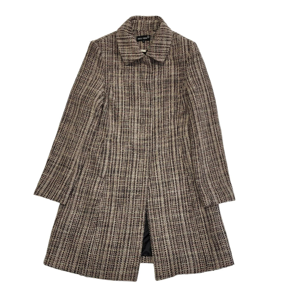 Miss Posh Vintage 90s Brown Pink Button Rain Coat Women's Size 12