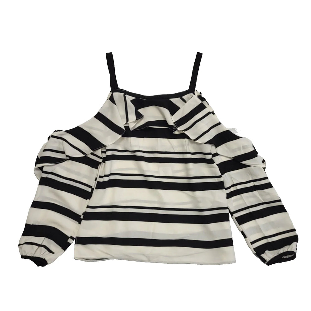 Coast White Black Rachel Stripe Dress Top uk Women's L K311 BNWT