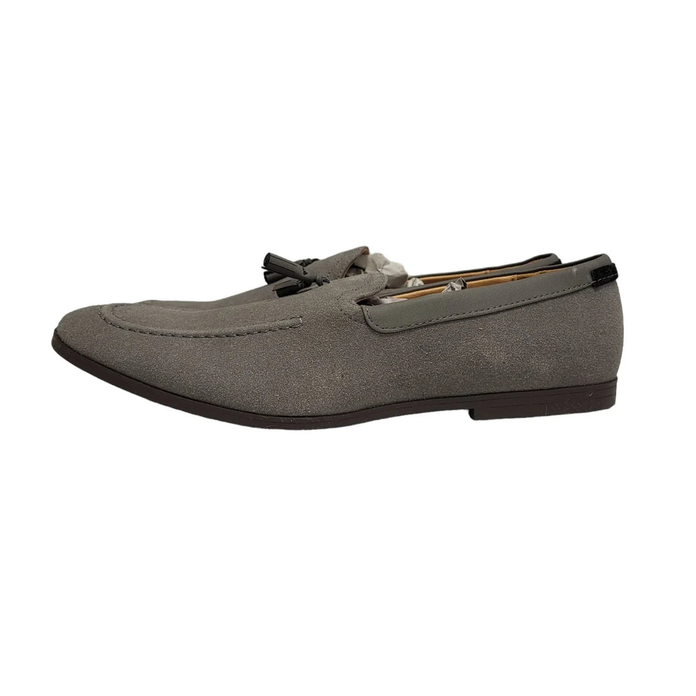 Silvio Grey Faux Suede Slip-On Shoes UK Men's Size 9 AB308