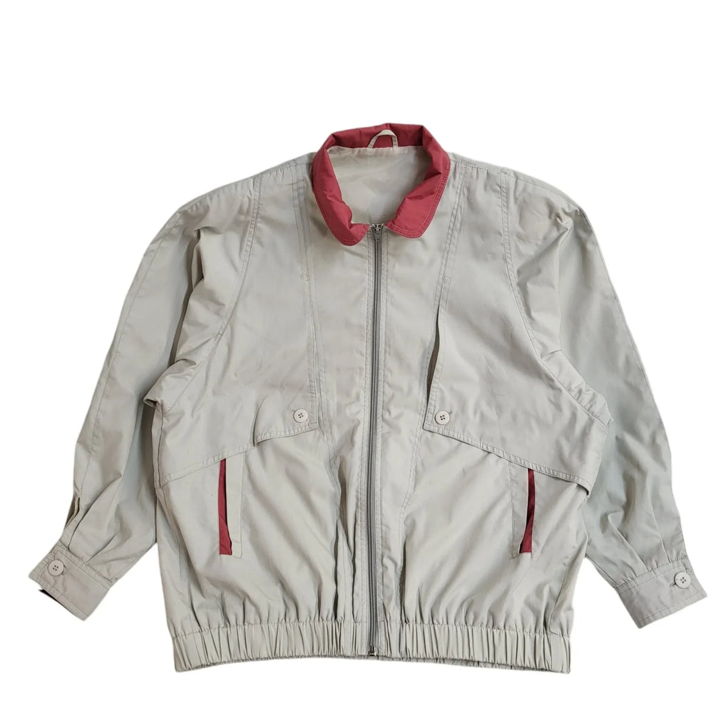 C&A Vintage 90's Cream & Pink Full Zip Jacket UK Women's Size 12