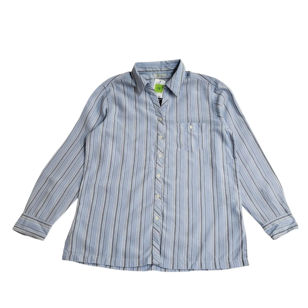 Marks & Spencer Blue Shirt Striped Long Sleeve Women's Bnwt UK L 12 L782