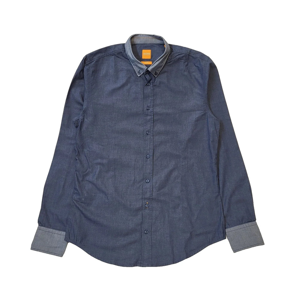 Hugo Boss Blue Slim Fit Long Sleeve Shirt Men's UK M EU 50 H123