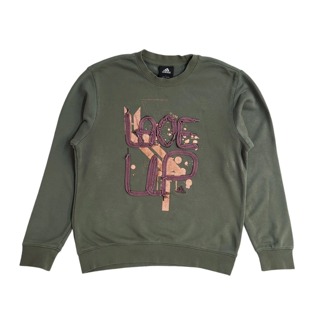 Adidas Green 90's Crew Neck ''Lace Up''Sweatshirt UK Women's Size S
