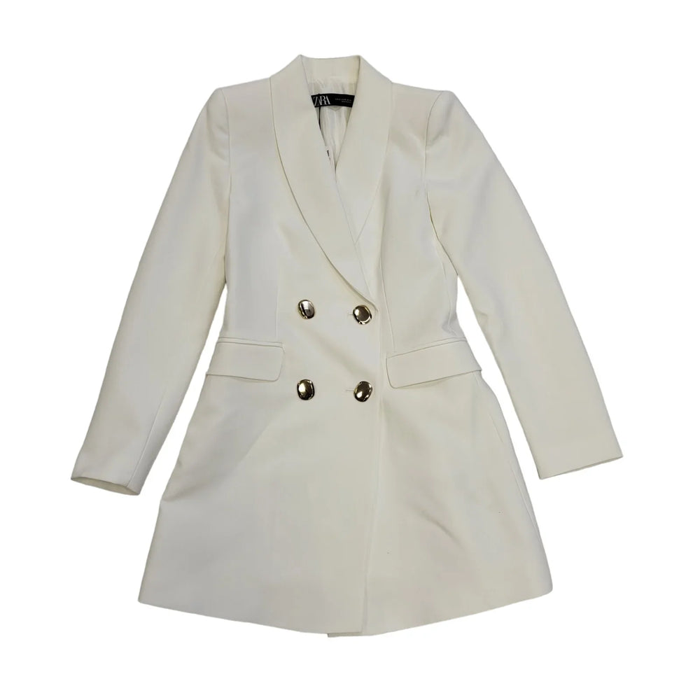 Zara White Button Front Dress Jacket Uk Women's Size XS BNWT DD547
