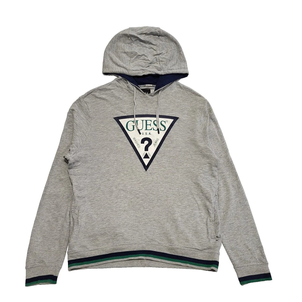 Guess Grey Drawstring Pullover Sweatshirt Hoodie UK Men's Medium K327