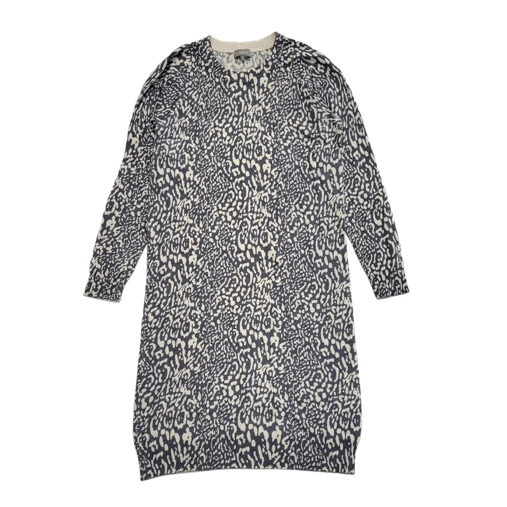 Jaeger Blue & White Abstract Shift Dress Uk Women's Size M CC437