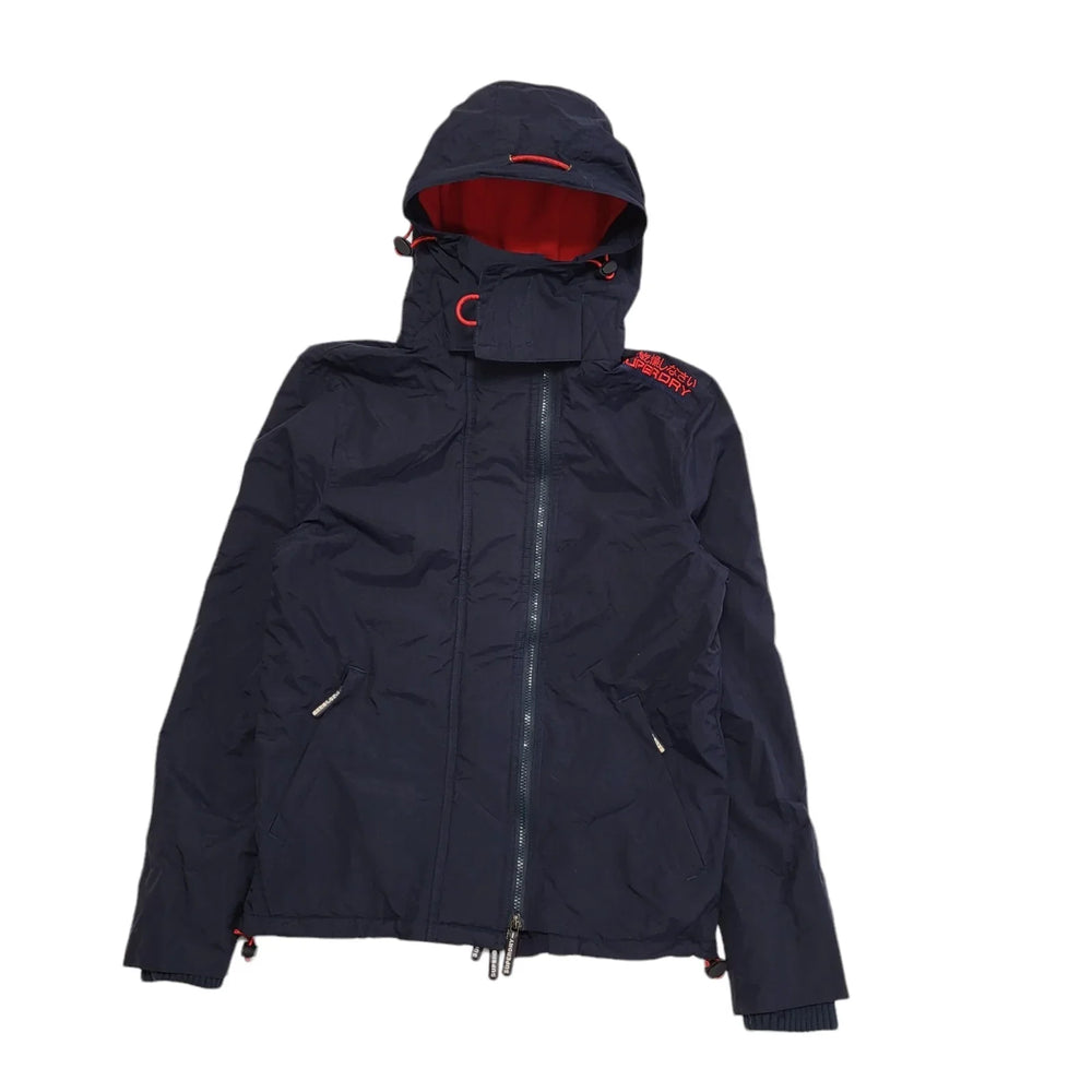 Superdry Wind Cheater Blue Zipped Hooded Jacket Uk Men's Size Small CC681