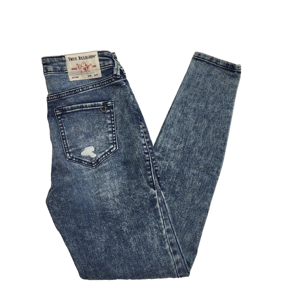 True Religion Bleach Blue Skinny Denim Jeans UK Women's 6 W25 L30 L444
