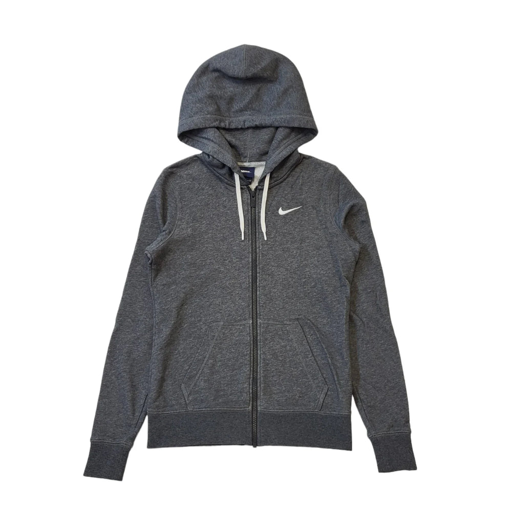 Nike Grey Drawstring Zipped Sweatshirt Hoodie Women's Uk S 8 H411