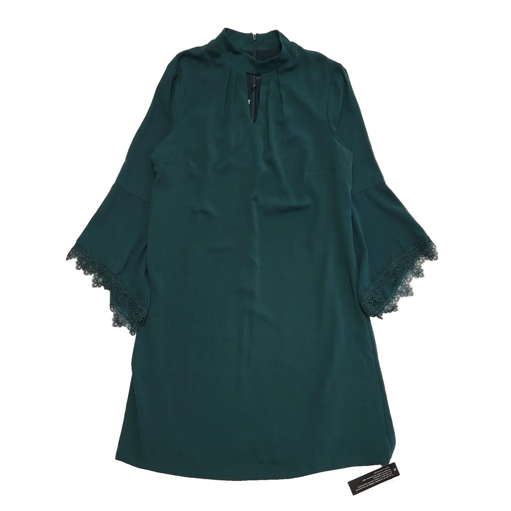 Debut Green Long Sleeve Collared Shift Dress UK Women's Size 14 Bnwt L324