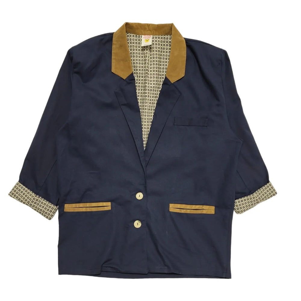 Clock House 90s Vintage Navy Blue Button Casual Jacket Uk Women's Size 10/12