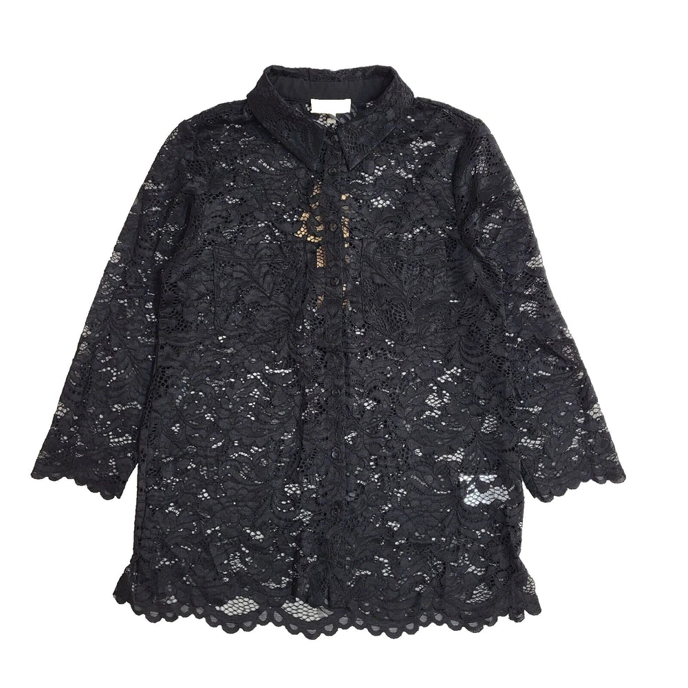 Phase Eight Gabby Black Lace Blouse Y2K 3/4 Sleeve BNWT UK Women's Size 8