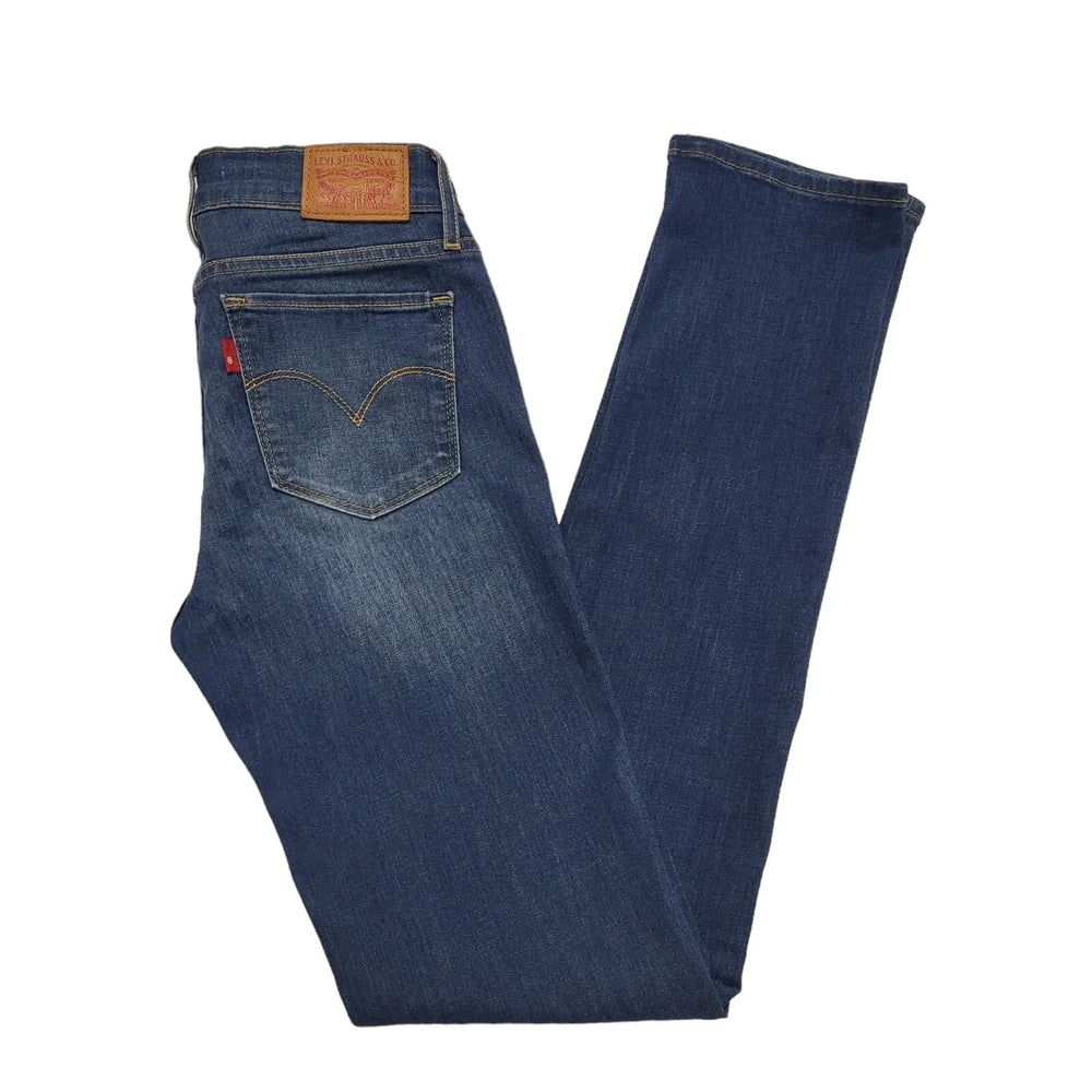 Levi's 712 Mid Blue Straight Blue Denim Jeans Uk Women's Size 8 W27 L32 CC957