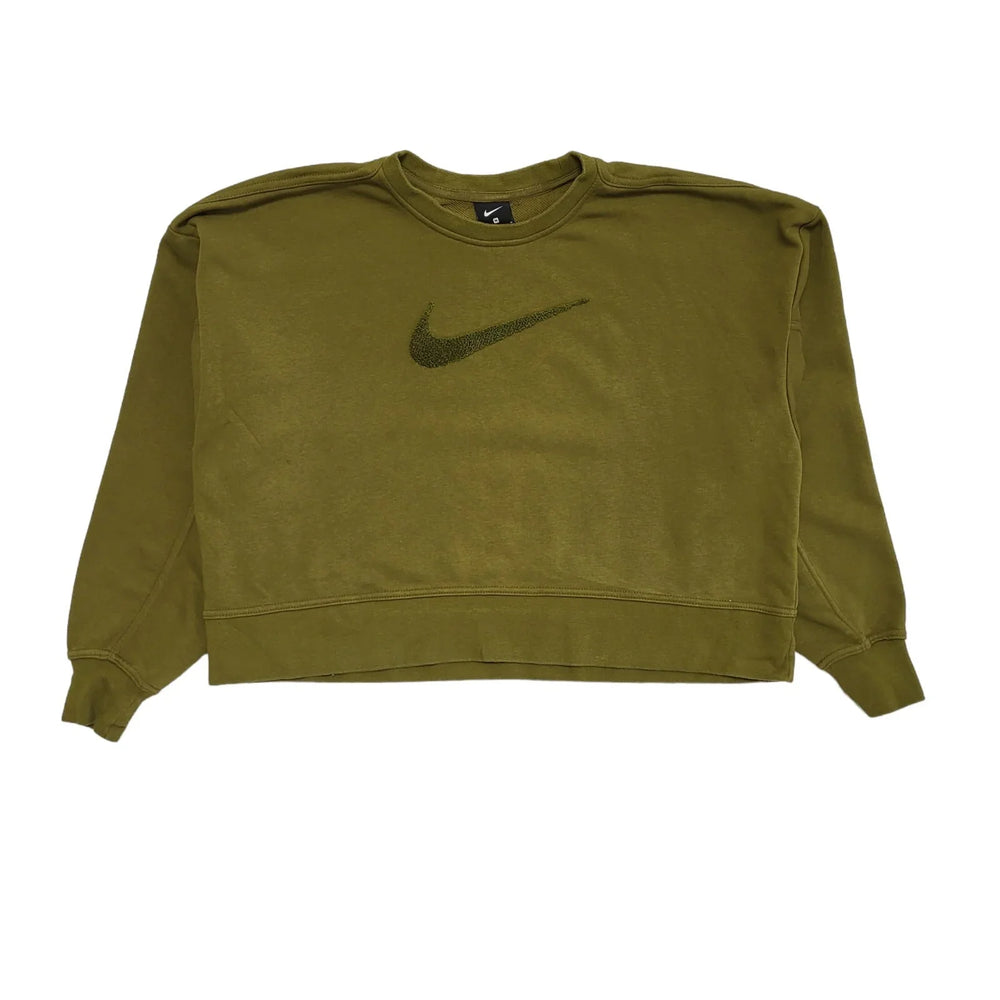 Nike Green Cropped Sports Sweatshirt Long Sleeve Womens Size M DD620