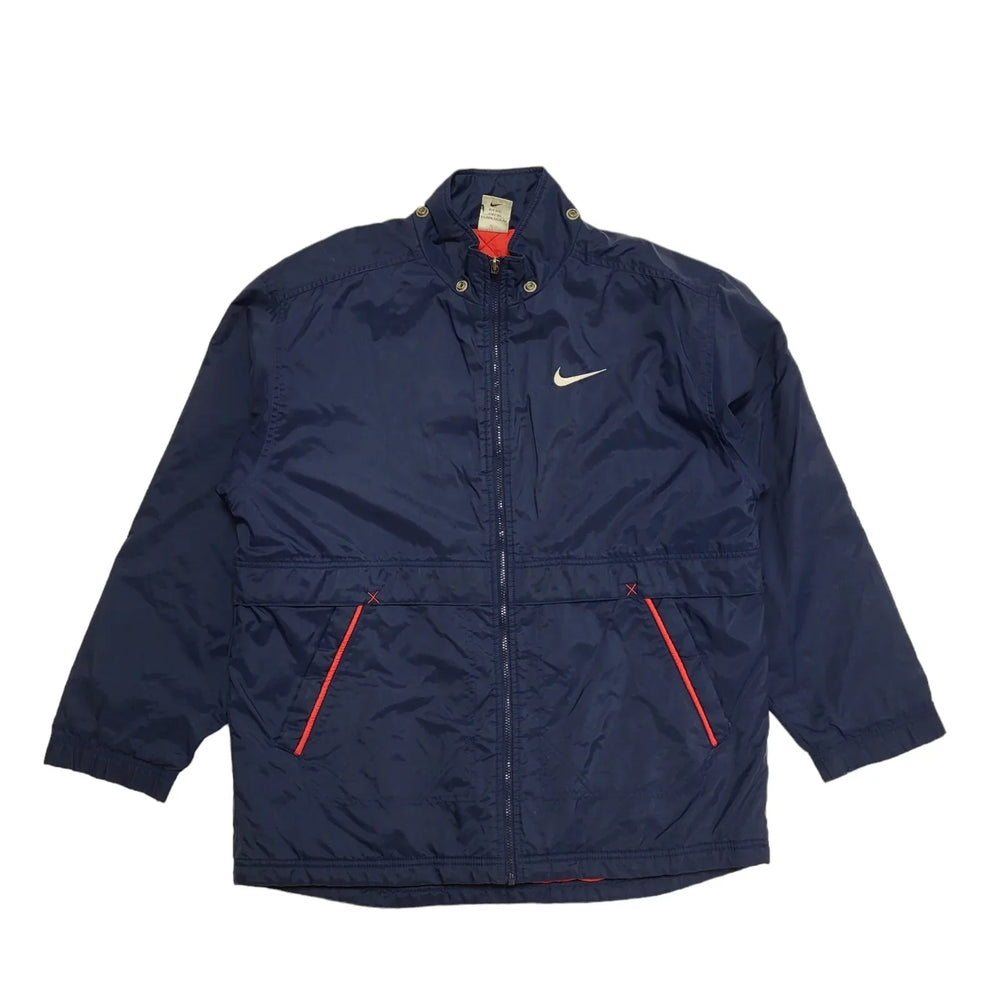 Nike 90s Vintage Navy Blue Zip Up Windbreaker Jacket UK Men's Size XL