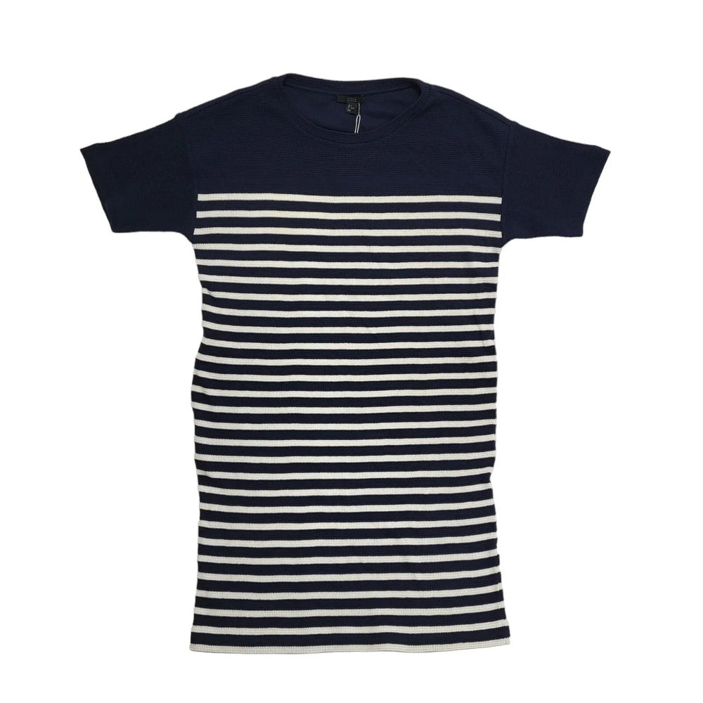 COS Navy Blue White Striped Short Sleeve Dress Women's BNWT uk S H358