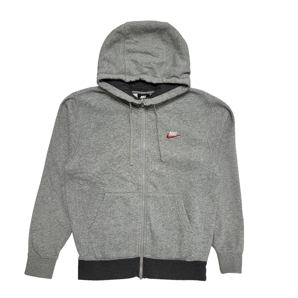 Nike Sweatshirt Hoodie Grey Zipped Drawstring Uk Men's Size S L226