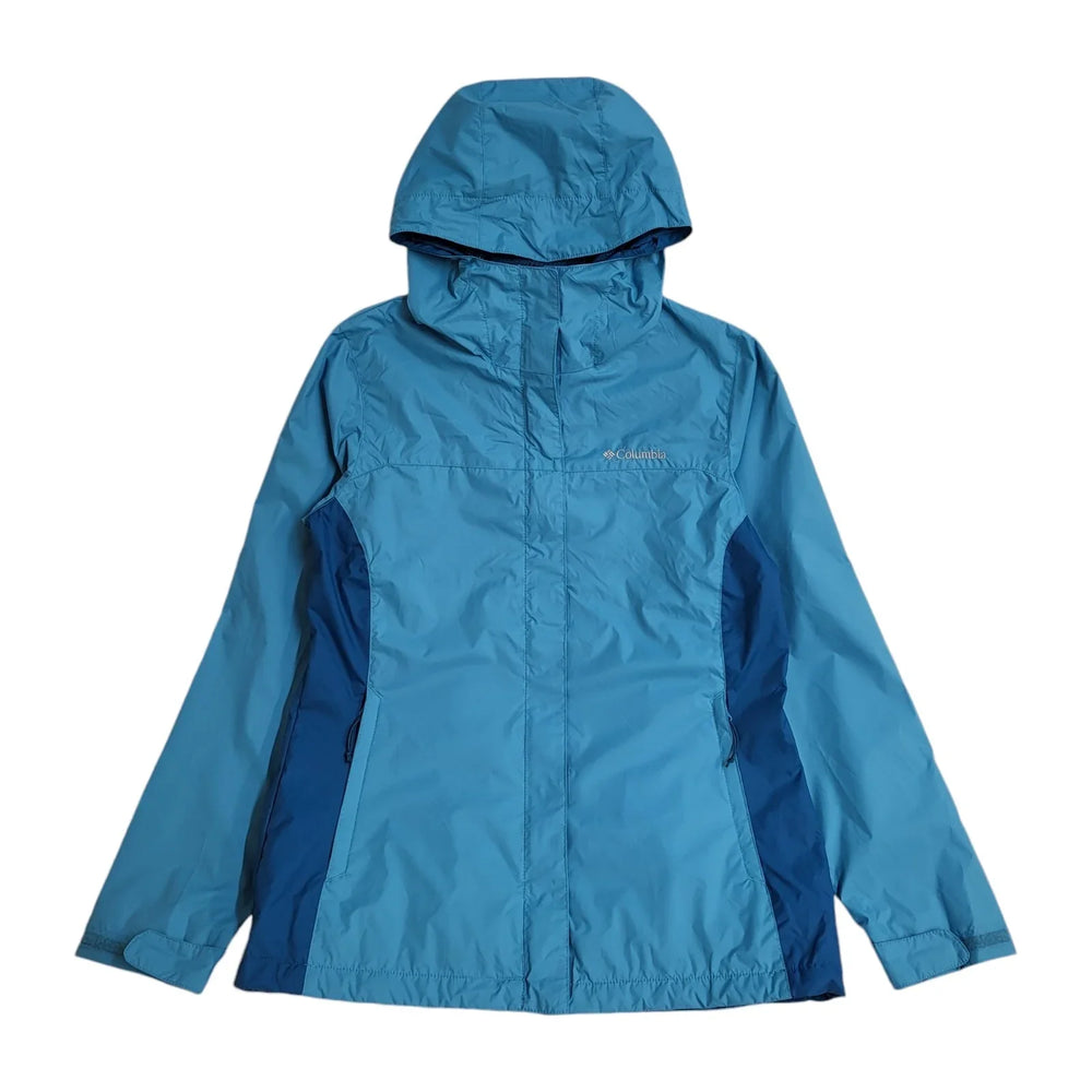 Columbia Blue Zipped Windbreaker Hooded Jacket UK Women's S EE467