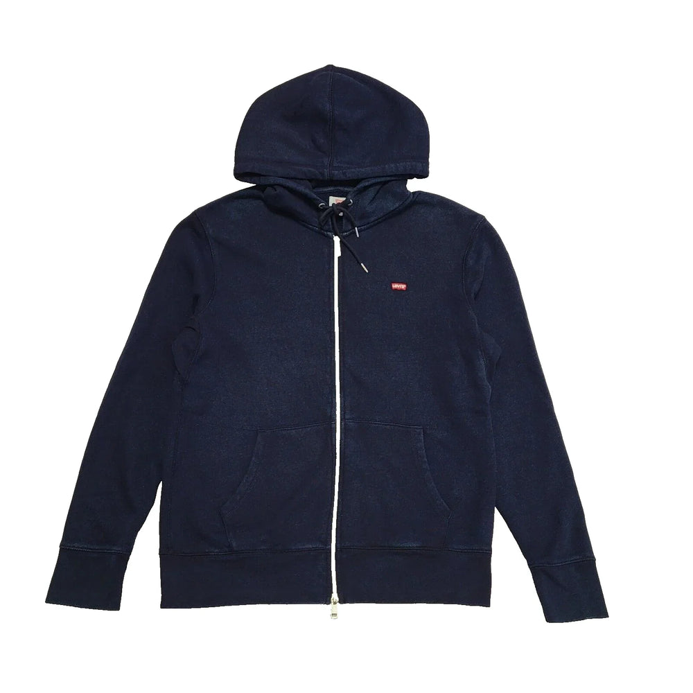 Levi's Drawstring Navy Blue Zipped Sweatshirt Hoodie UK Men's S K795