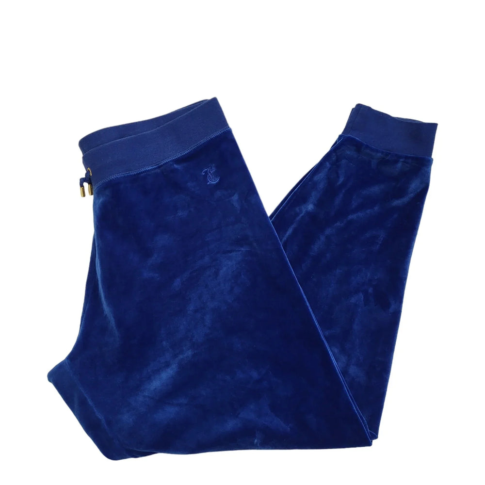 Juicy Couture Blue Velour Joggers Womens UK Size XL W32-34 L29 DD712