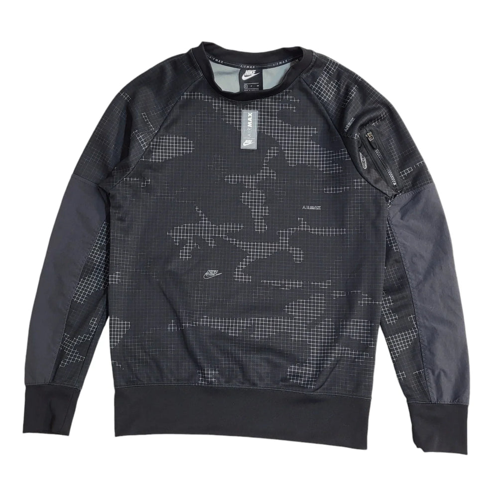 Nike Airmax Black Crew Neck Casual Sports Top UK Men's Size Small EE789