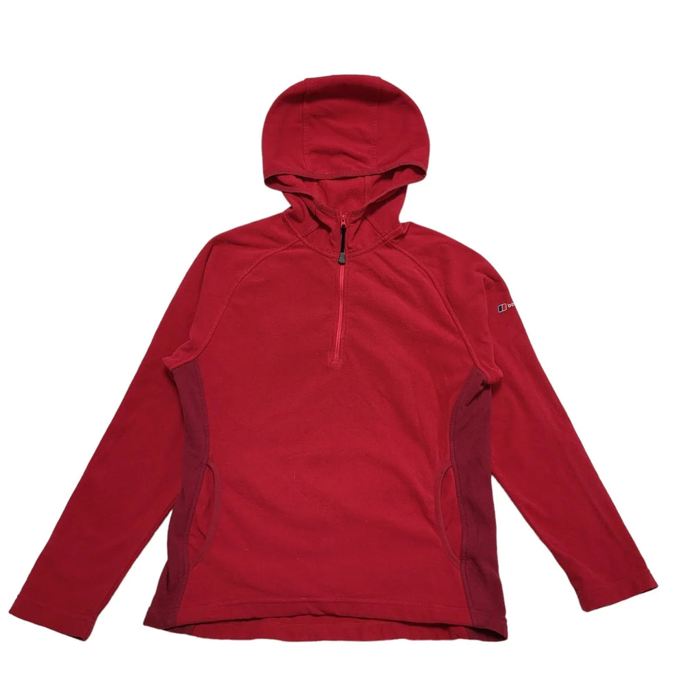 Berghaus Red 1/4 Zip Fleece Sweatshirt Hoodie UK Women's L 12 K608