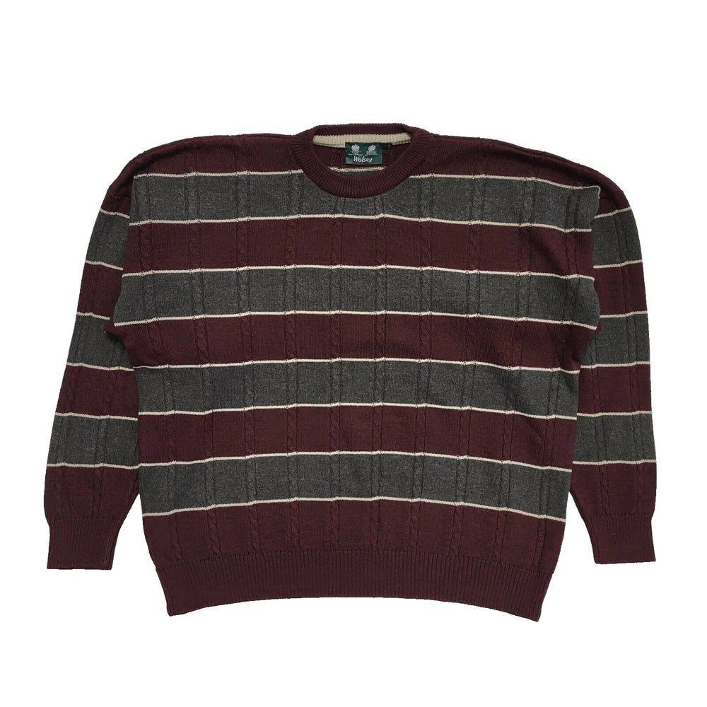 Wolsey Grey Red Crew Neck Wool Jumper Uk Men's Size L L588
