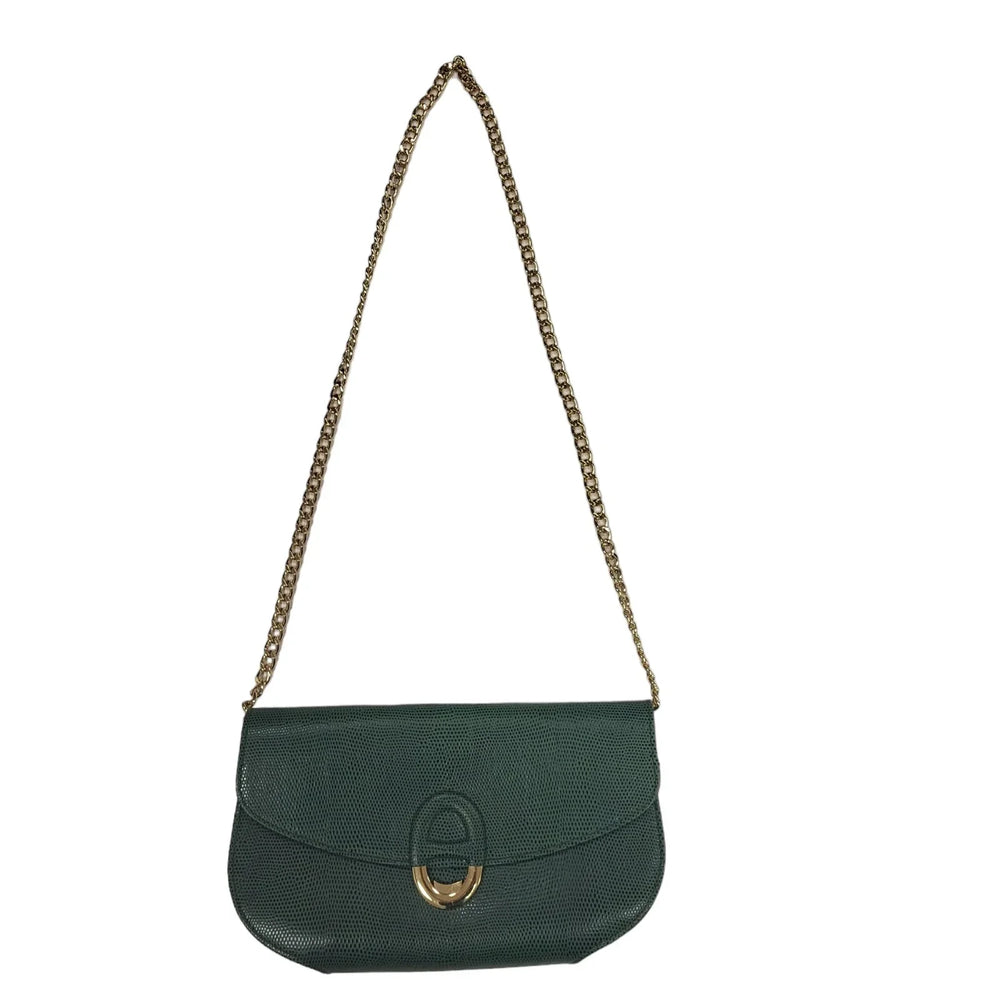 Jafferjees Green Leather Small Shoulder Bag Uk Women's Size 10" x 6"