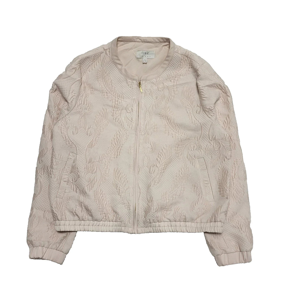 Coast Friday Pink Floral Quilted Bomber Jacket UK Women's 12 H789