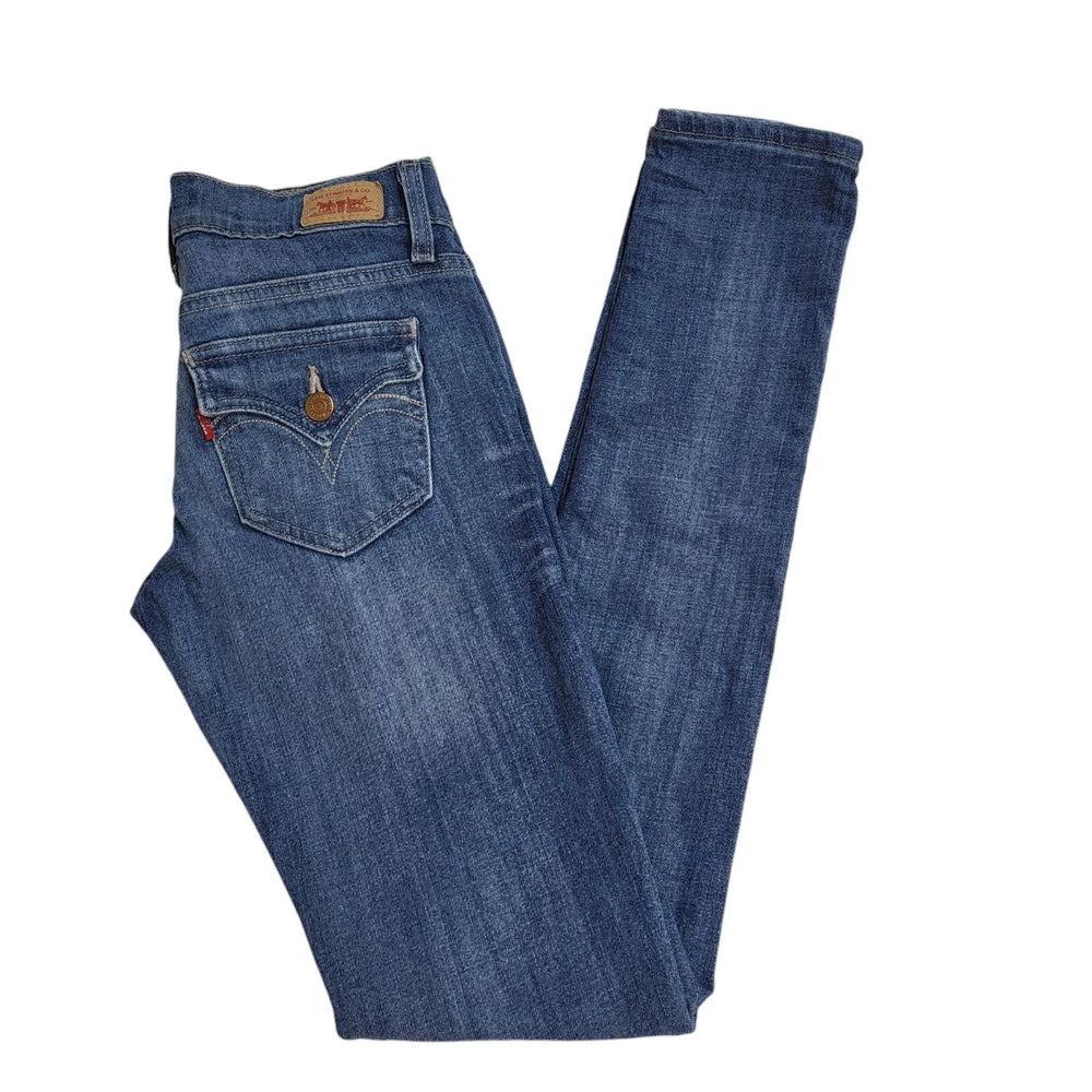Levi's Dark Blue Skinny Denim Jeans Uk Women's 8 W26 L32 EE264