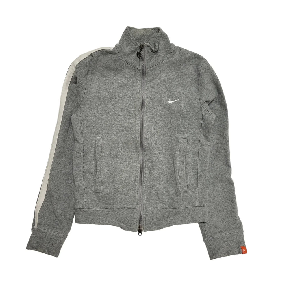 Nike Grey White Zipped Long Sleeve Sweatshirt Tracksuit Top uk Women's L 12 H751