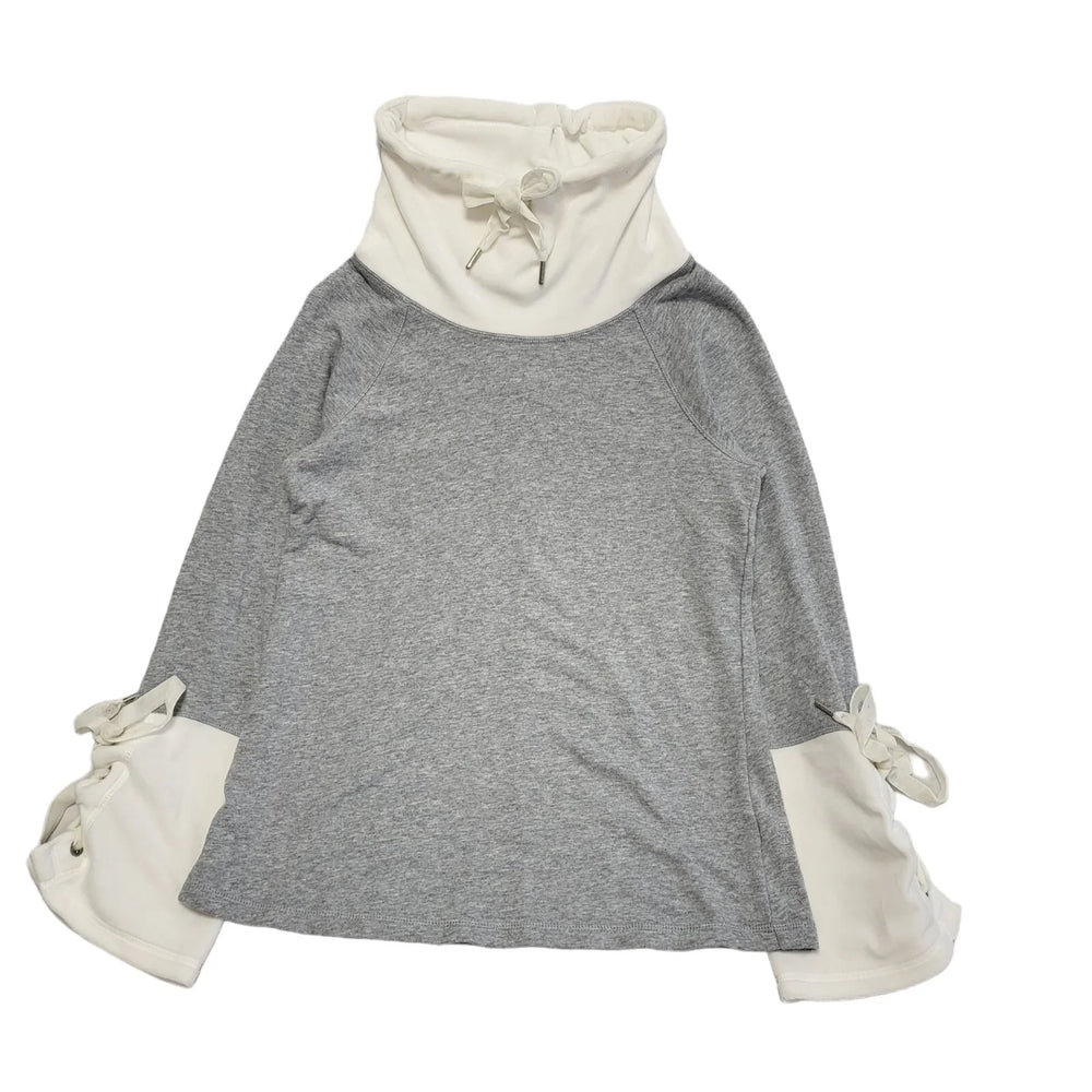 Calvin Klein Grey Sweatshirt High Neck Tie Neck Womens Size XS DD607