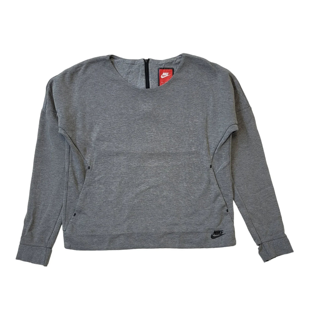 Nike Grey Zip Back Long Sleeve Sweatshirt Women's UK M 10 EU 38 H148