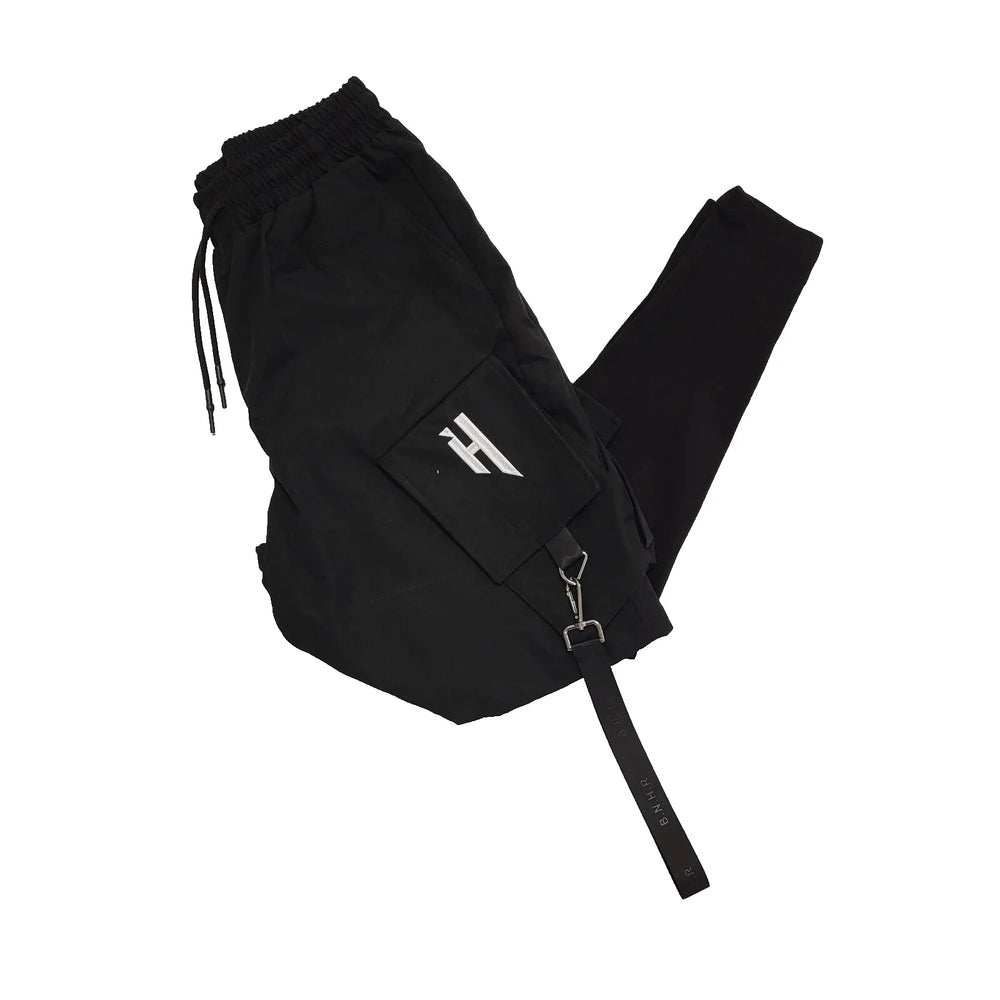 Ban Nan Harbour Black Skinny Cotton Drawstring Trousers UK Men's S W30 L27 K110