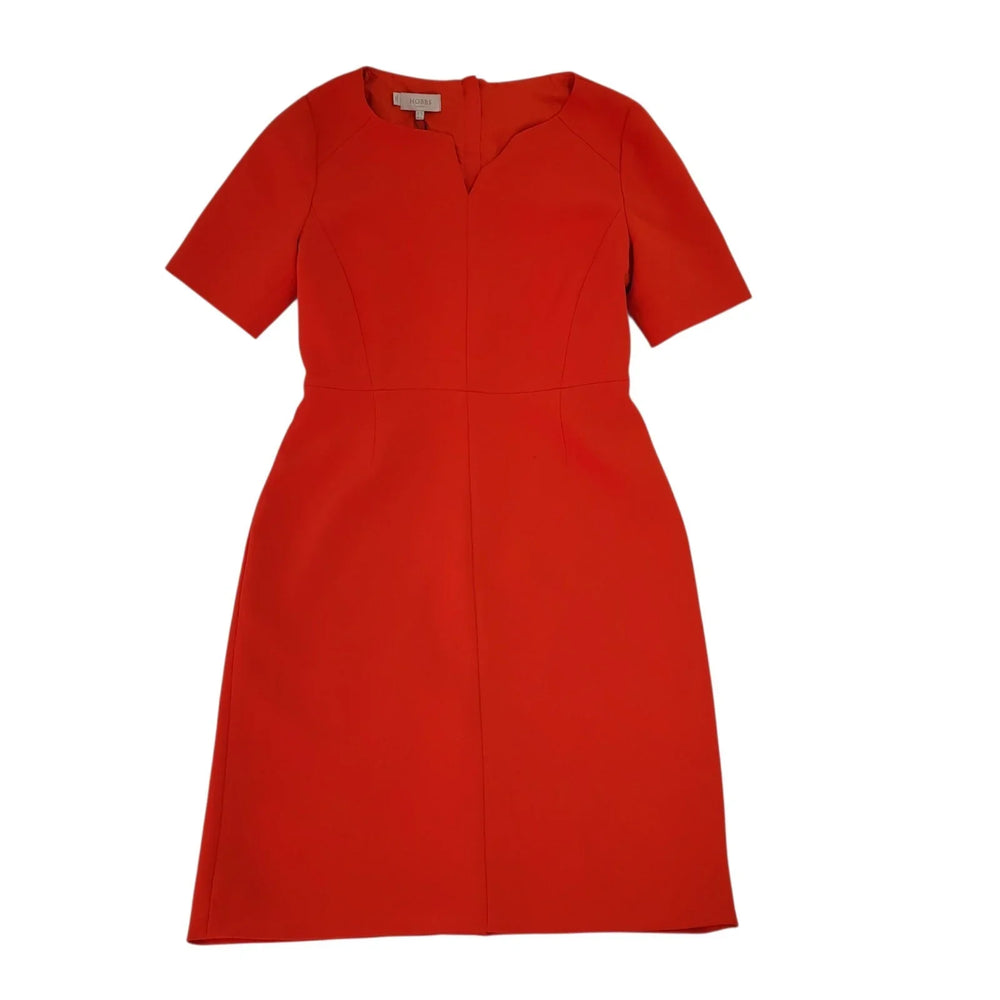 Hobbs Wren Dress Flame Orange Pencil Women's Size L 12 Bnwt L910