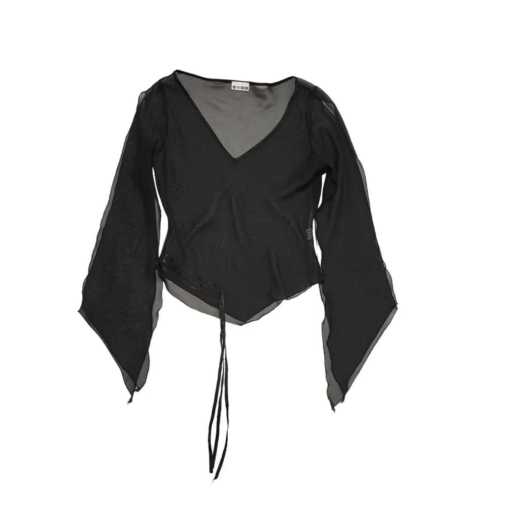 Kube Y2k Black 3/4 Sleeve Blouse Uk Women's size 12