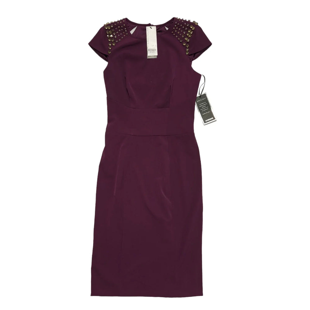 Warehouse Spotlight Purple Jewelled Shoulder Shift Dress Uk Women's 6 BNWT K902