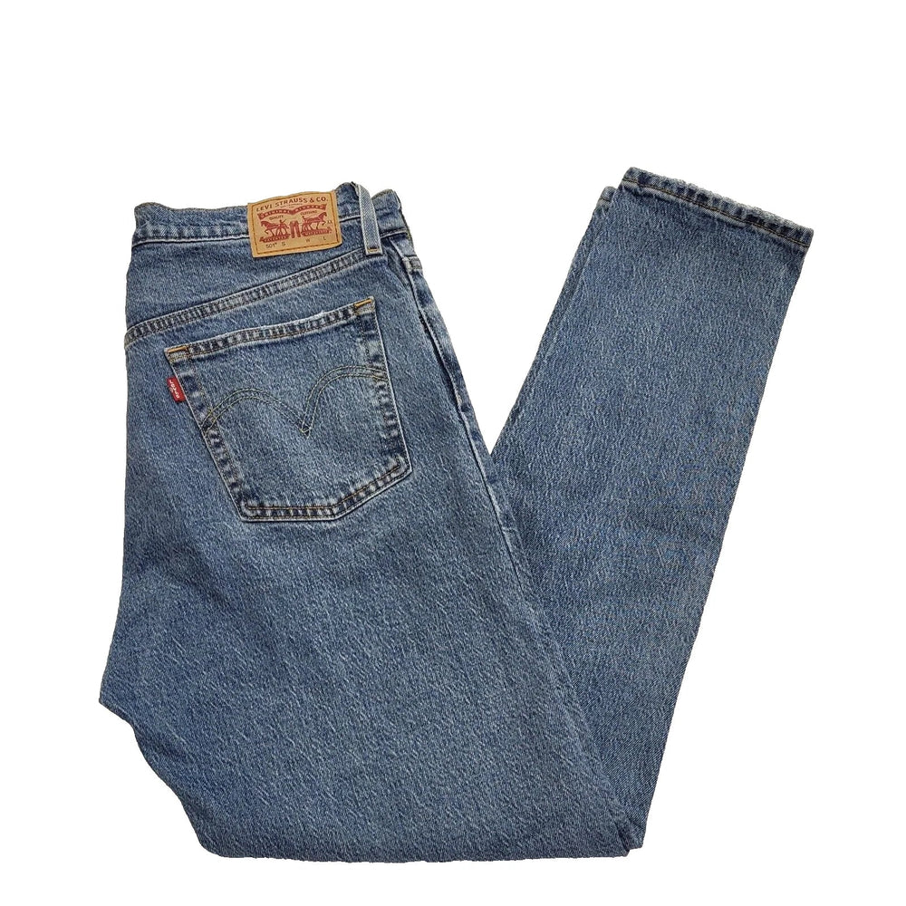 Levi's 501 Mid Blue Straight Denim Jeans UK Men's S W30 L30 L456