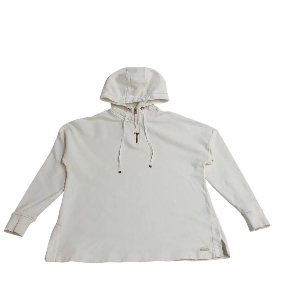 Barbour Sweatshirt Hoodie Heritage White Y2K Oversized UK Women's Size M 10