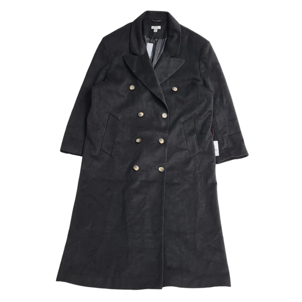 Topshop Black Double Breasted Overcoat UK Women's 16 Bnwt EE915