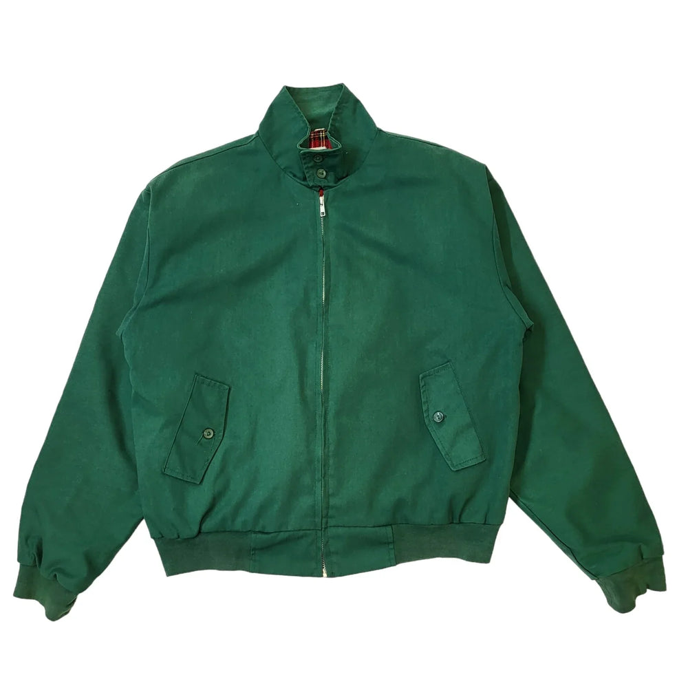 80s Vintage Mod Green Zipped Bomber Jacket Men's Size Medium Eu 50