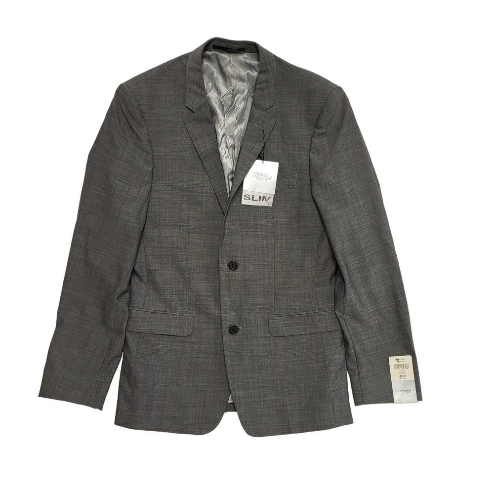 Topman Dark Grey Slim Suit Blazer Jacket Men's Size S 38" CC973