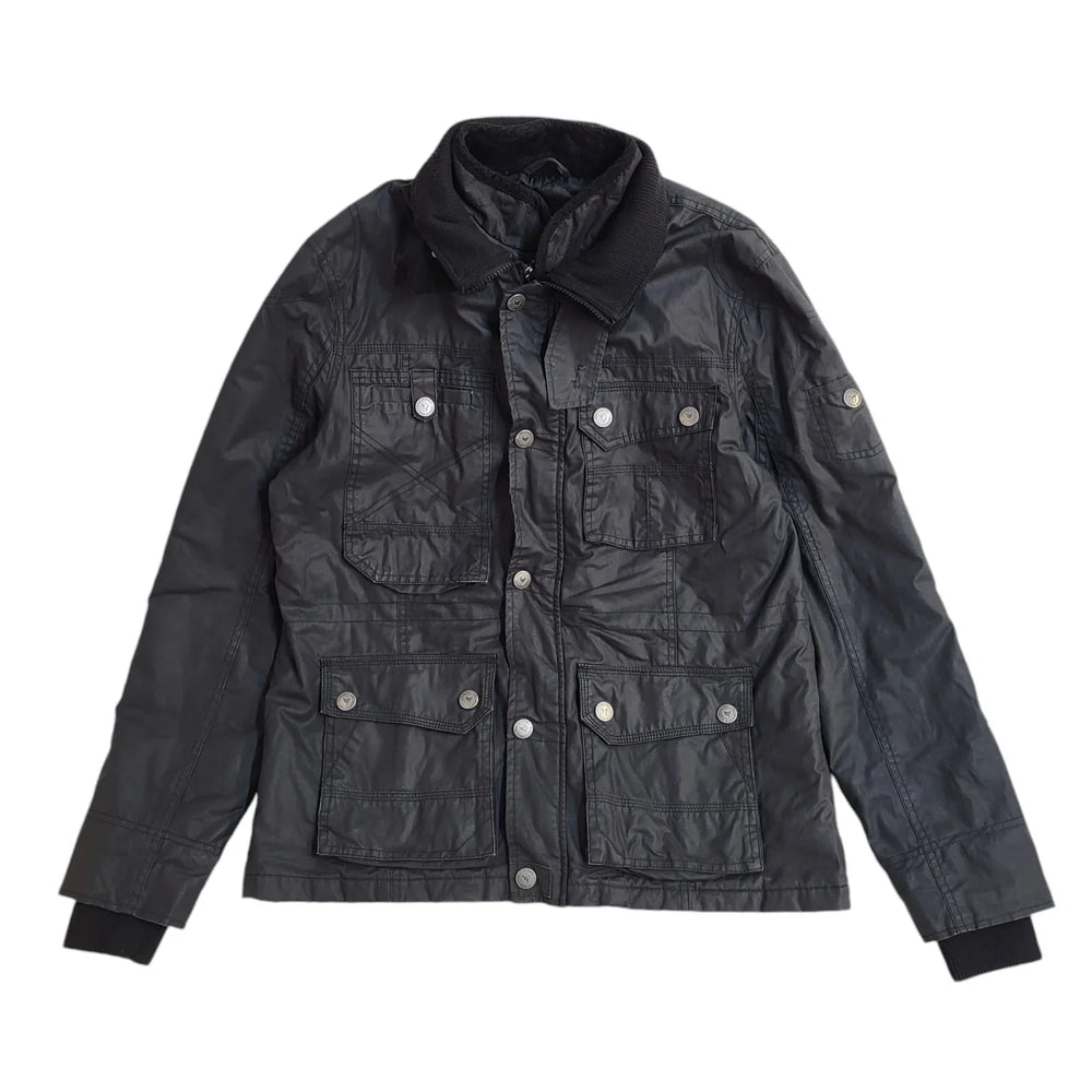 Partridge 90s Black Zip & Snap Vintage Country Jacket Uk Men's Size Medium
