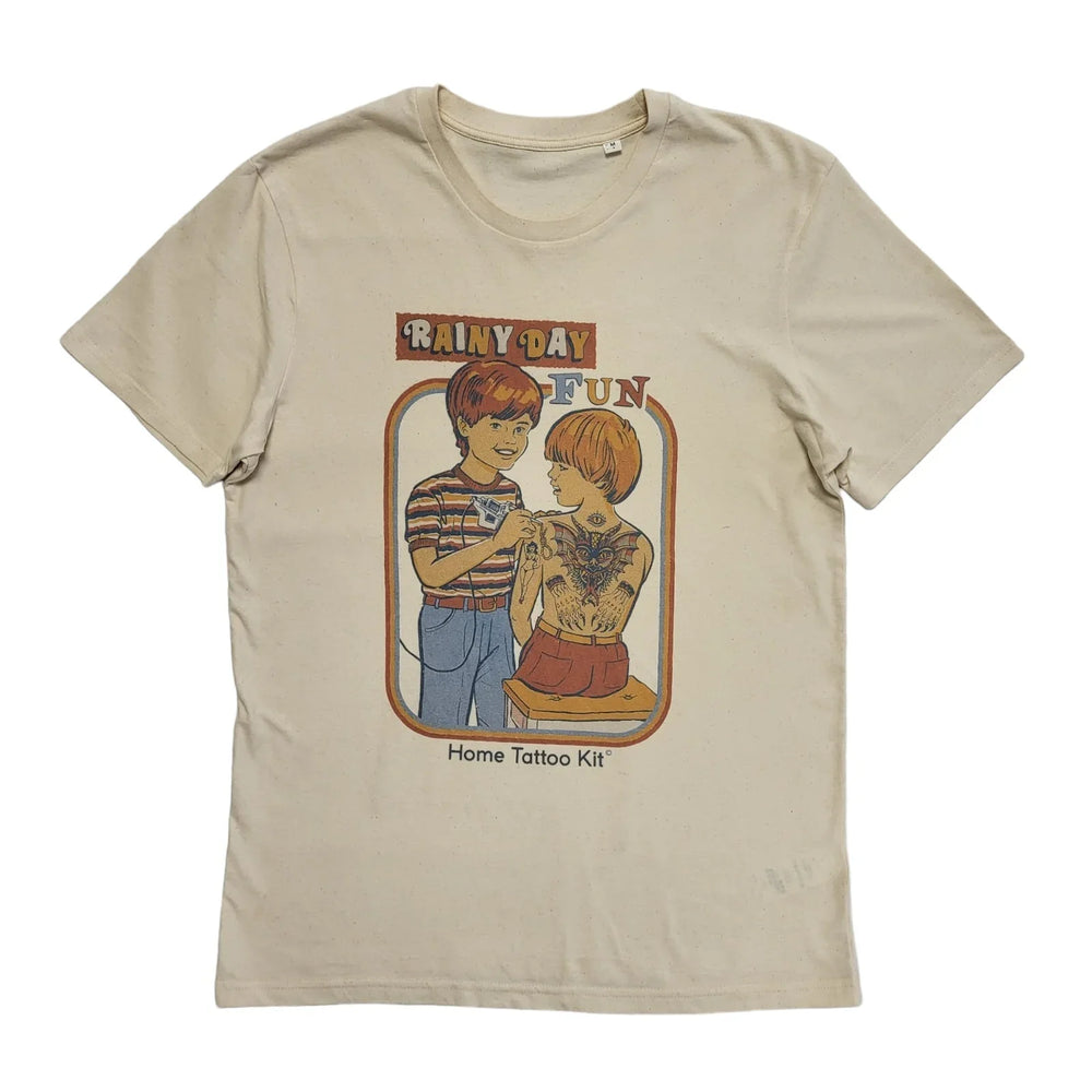 Stanley/Stella Vintage 80's Cream Rainy Day Fun Single Stitch T-Shirt Men's M