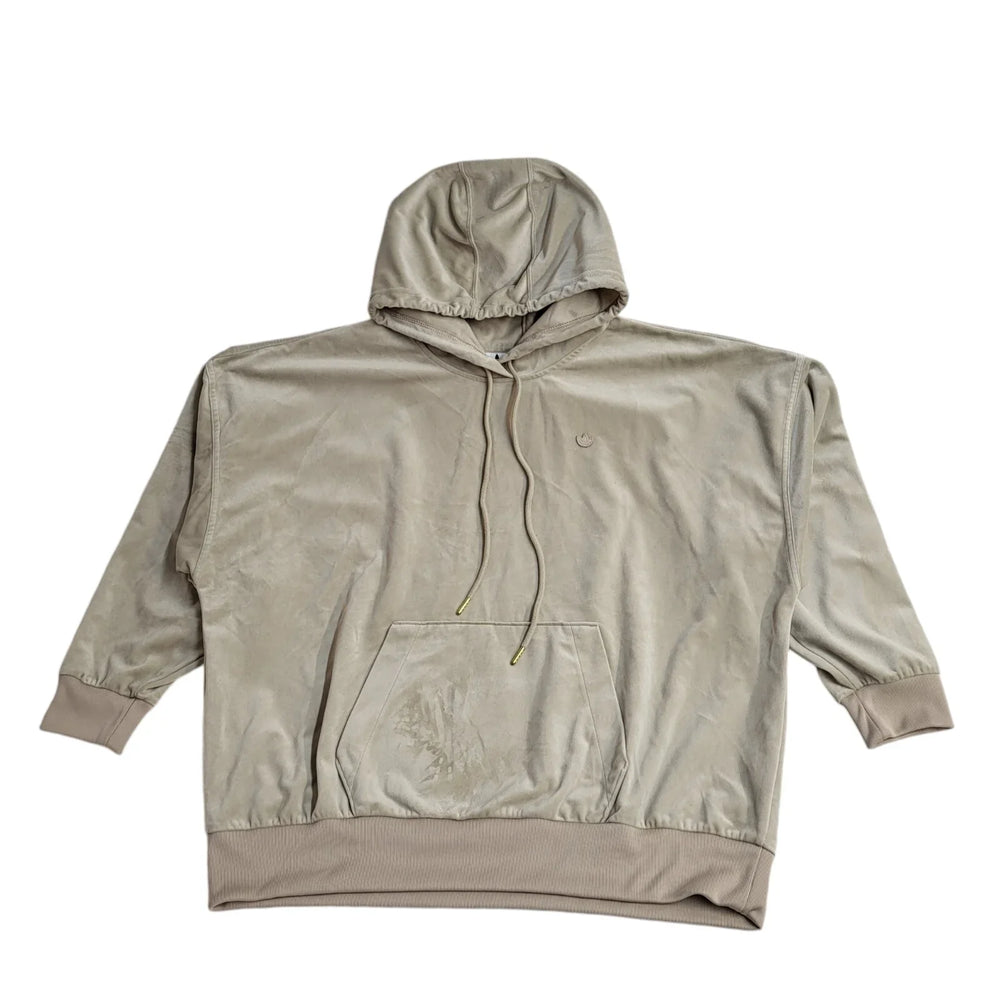 Adidas Beige Velvet Drawstring Hoodie Women's UK Size 14 EE434