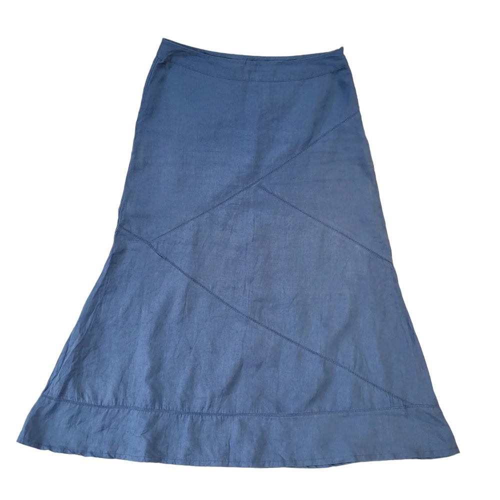Laura Ashley Y2K Vintage Blue Long Skirt Women's Size 12 W30