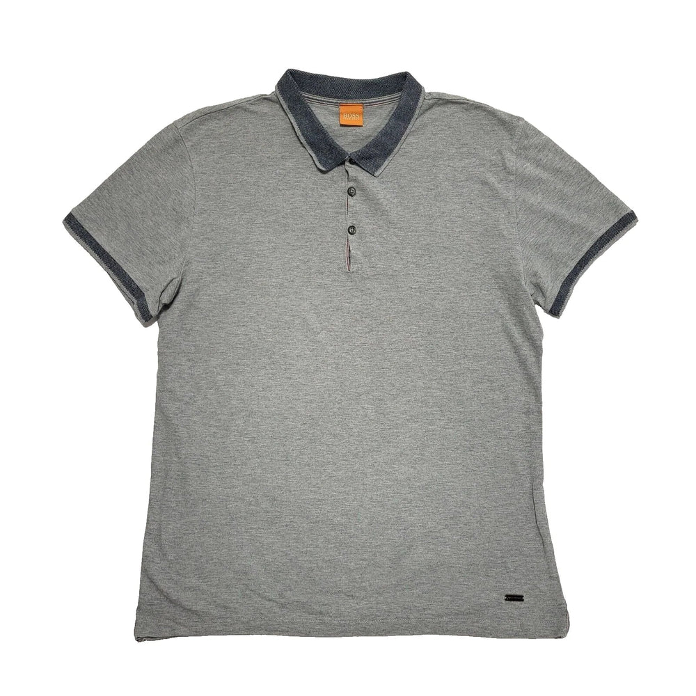 Hugo Boss Grey Slim Fit Short Sleeve Sport Polo Shirt Uk Men's L K724